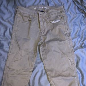 AE khaki skinny jeans size 8